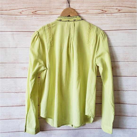 Pilcro Nayeli Beaded Embellished Western Style Shirt Blouse Cotton Size Small - Picture 8 of 13